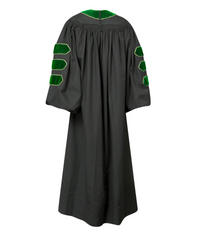 Super Deluxe Doctoral Academic Gown Only - Emerald green with Gold Piping