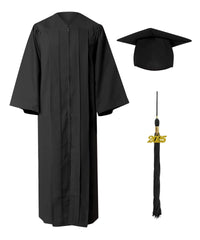 Black Matte Kindergarten Cap, Gown & Tassel Package