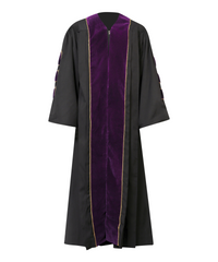 Super Deluxe Doctoral Academic Gown Only - Purple with Gold Piping