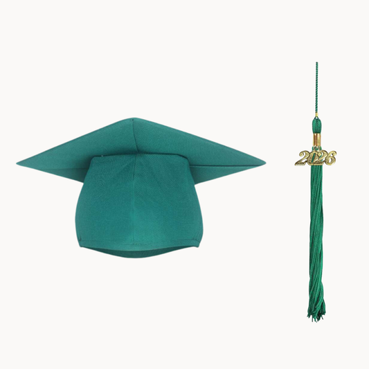 Premium Matte Elasticated Graduation Cap with Tassel, Multiple Colors Available