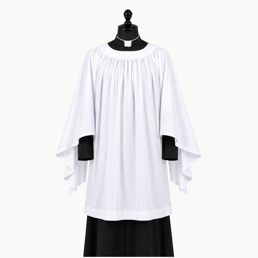 Premium Pointed-Sleeve Surplice – White | Adults & Children | Church Choir & Clergy Vestment