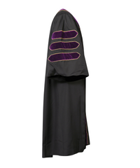 Super Deluxe Doctoral Academic Gown Only - Purple with Gold Piping
