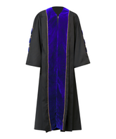 Super Deluxe Doctoral Academic Gown Only - Royal Blue with Gold Piping