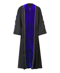Super Deluxe Doctoral Academic Gown Only - Royal Blue with Gold Piping