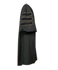 Super Deluxe Doctoral Academic Gown Only - Black with Gold Piping