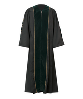 Super Deluxe Doctoral Academic Gown Only - Forest Green with Gold Piping