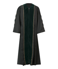 Super Deluxe Doctoral Academic Gown Only - Forest Green with Gold Piping