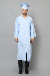 Light Blue High School Cap Tassel and Gown Set Matte