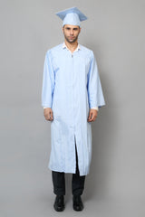 Light Blue High School Cap Tassel and Gown Set Matte