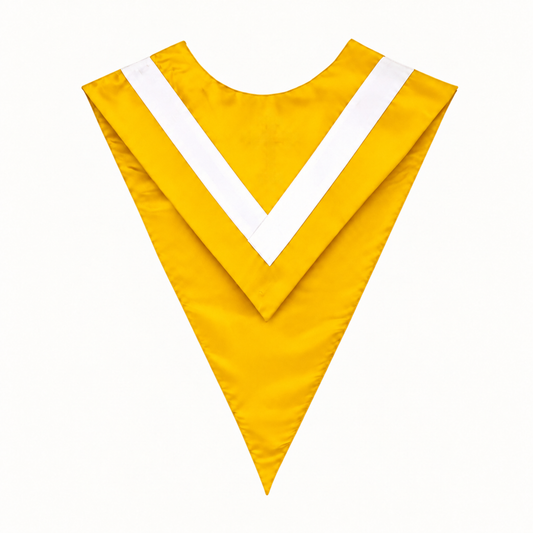 V-Shaped Graduation Stole with Contrast Band