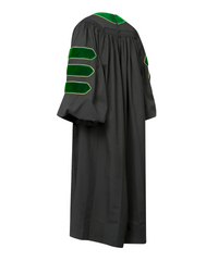 Super Deluxe Doctoral Academic Gown Only - Emerald green with Gold Piping