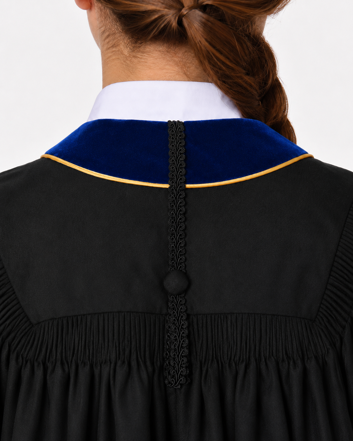 Super Deluxe Doctoral Academic Gown Only - Royal Blue with Gold Piping