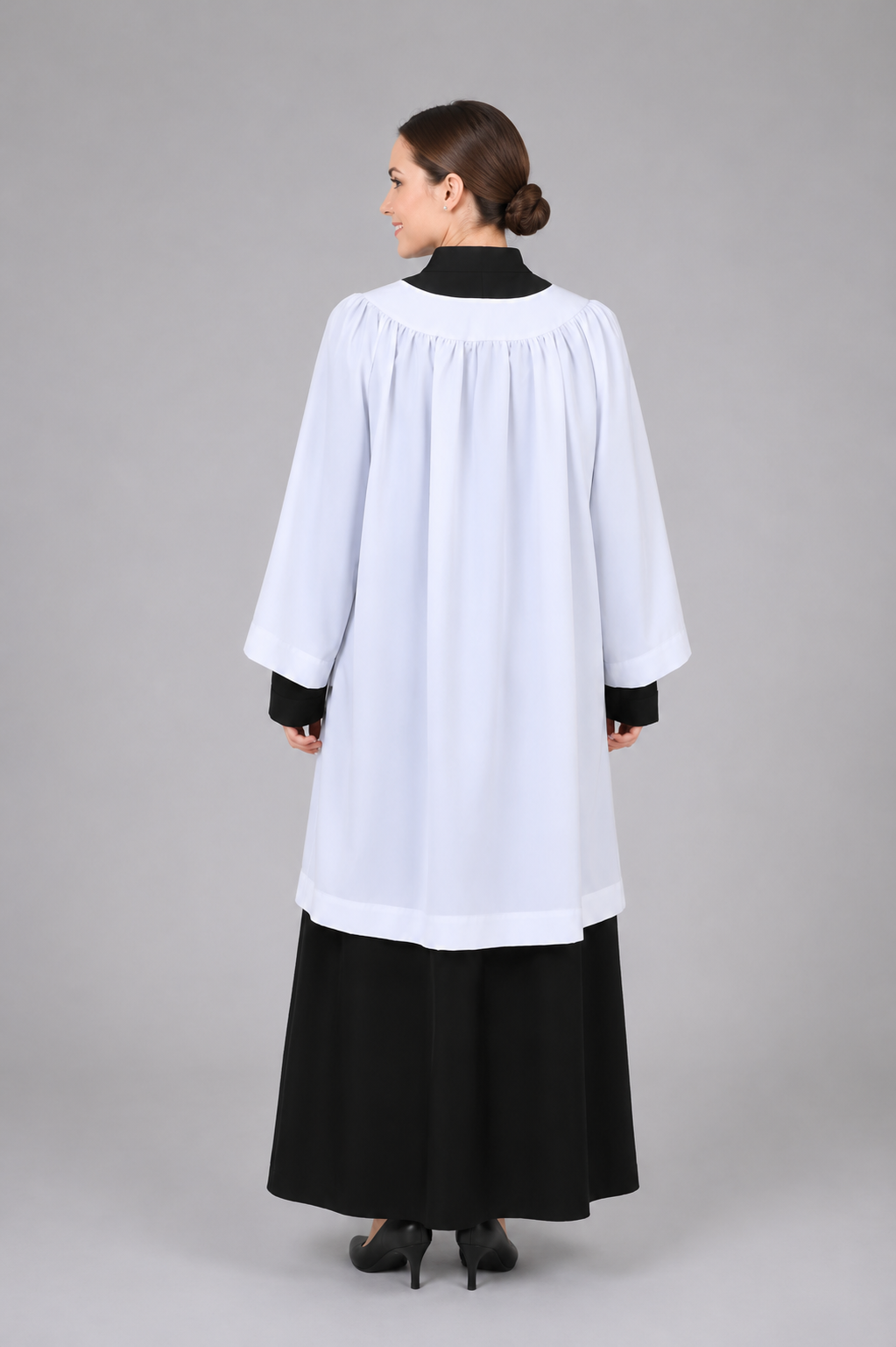 Economy Round Neckline Surplice - White