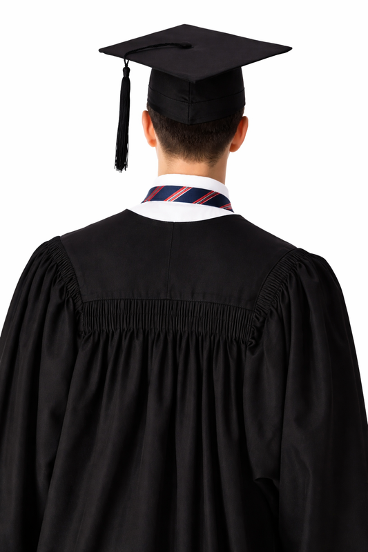Deluxe Fluted Bachelor Graduation Gown & Mortarboard