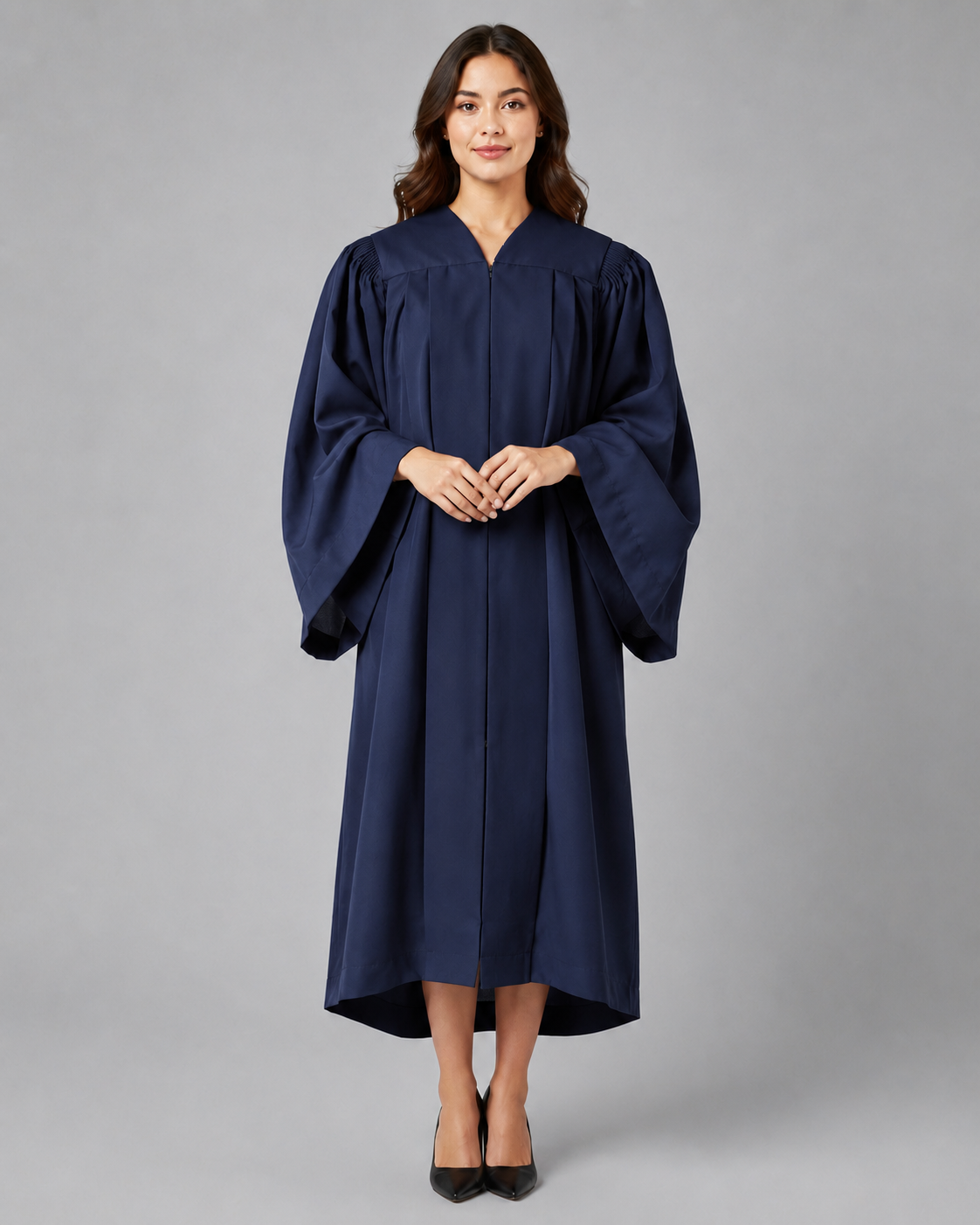 Premium Senior Trinity Choir Robe with Open Sleeves | Matte Polyester Church Choir Gown