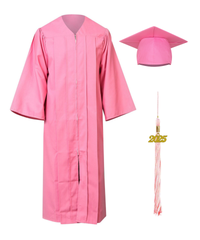 Pink High School Cap Tassel and Gown Set Matte