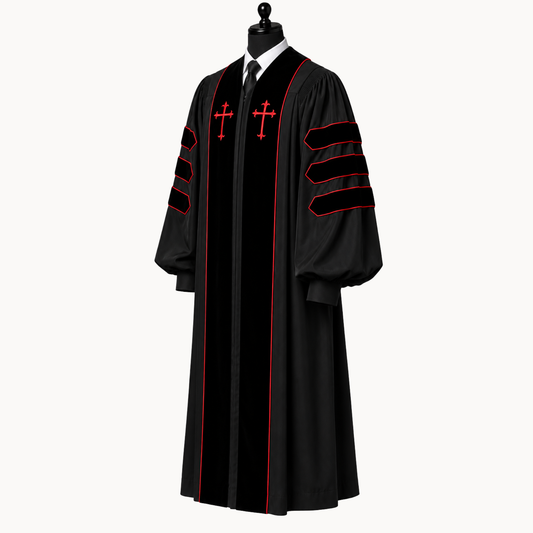 Premium Deluxe Black Dr. of Divinity Clergy Robe