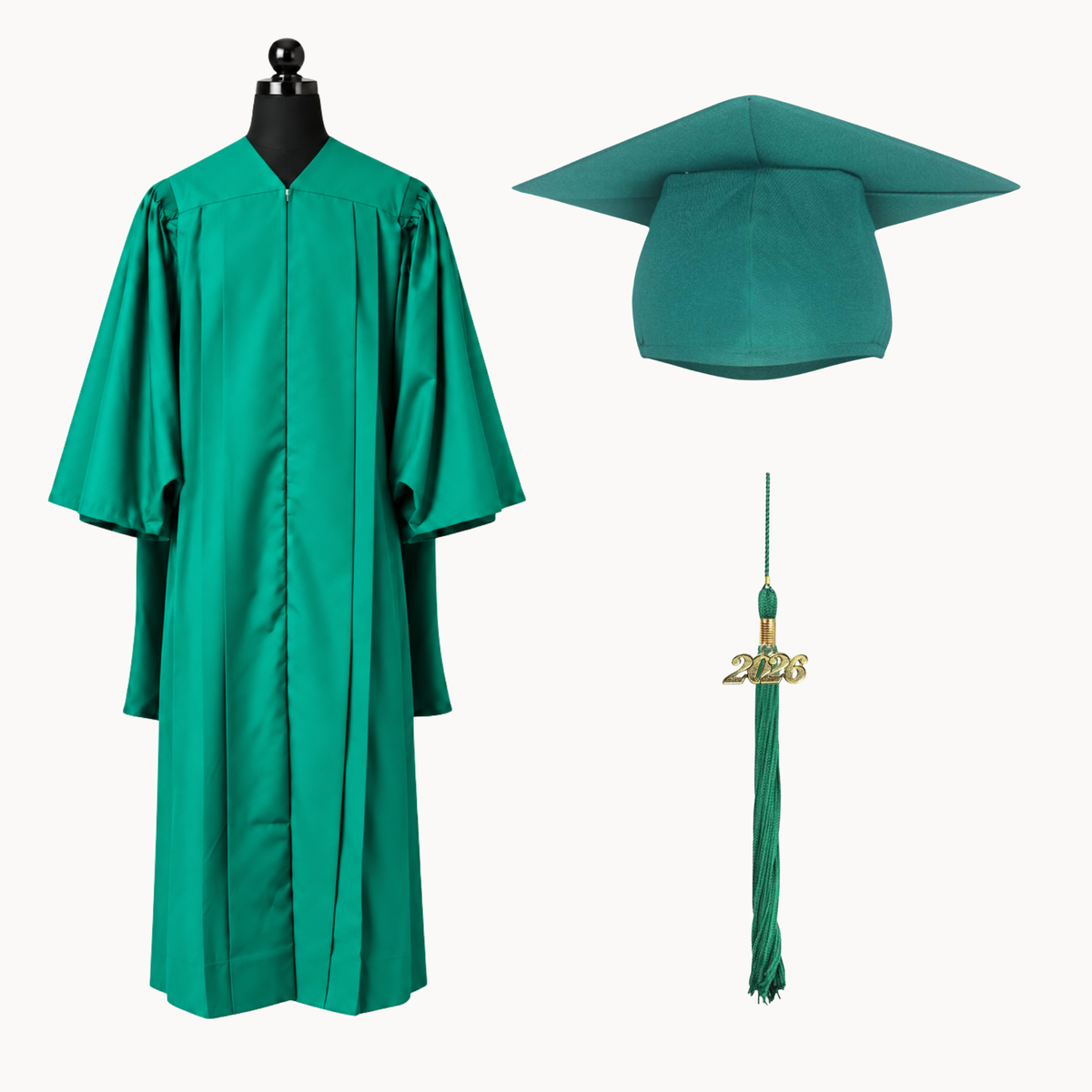 Premium Matte Fluted Master Graduation Gown, Cap & Tassel Package