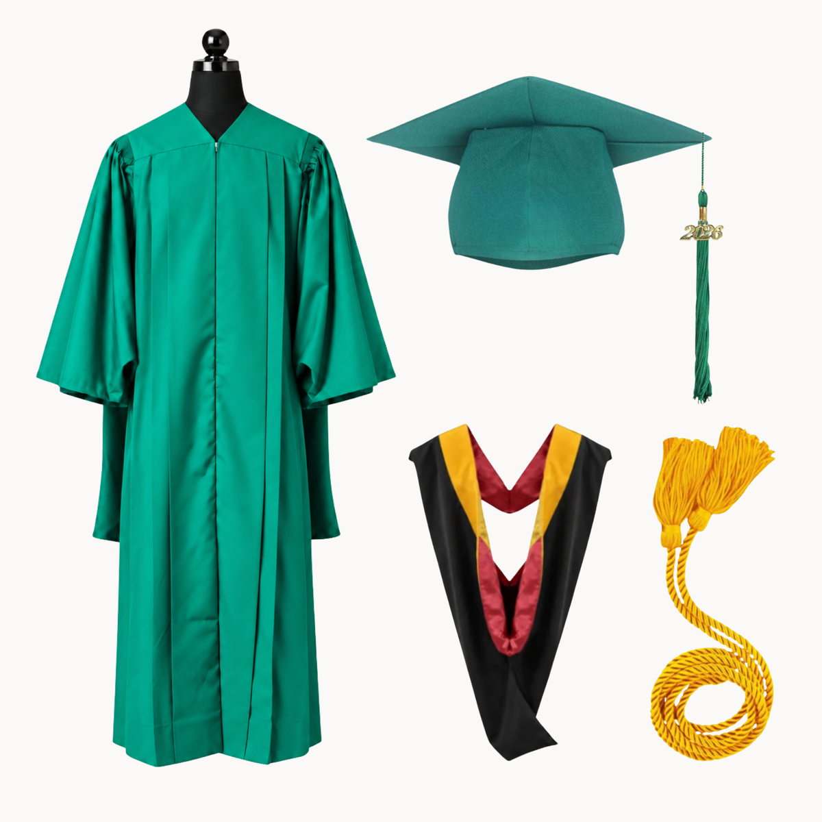 Premium Matte Fluted Master Graduation Package | Gown, Cap, Tassel, Hood & Honor Cord