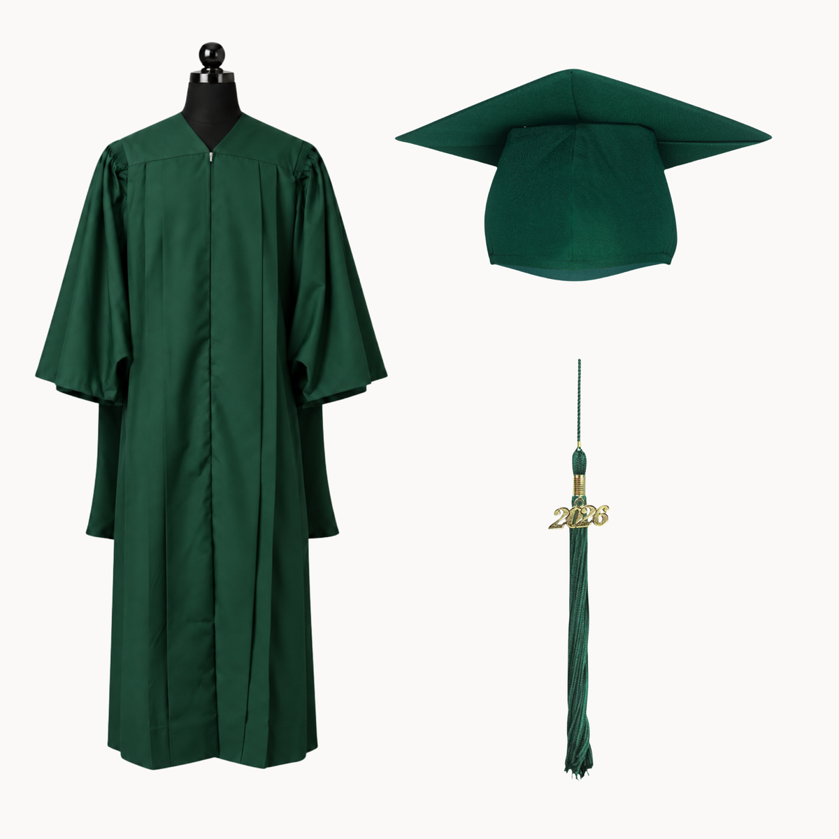 Premium Matte Fluted Master Graduation Gown, Cap & Tassel Package