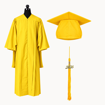 Premium Matte Fluted Master Graduation Gown, Cap & Tassel Package