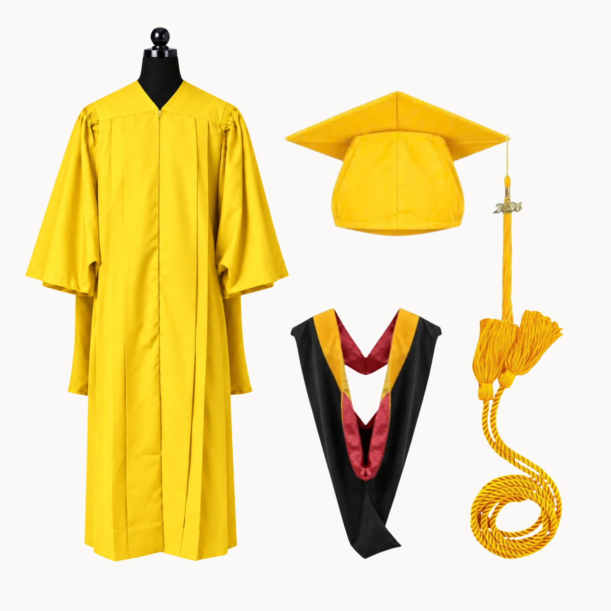 Premium Matte Fluted Master Graduation Package | Gown, Cap, Tassel, Hood & Honor Cord