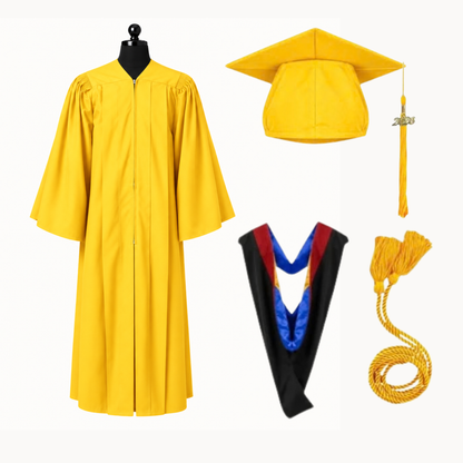 Premium Matte Fluted Bachelor Graduation Package | Gown, Cap, Tassel, Hood & Honor Cord
