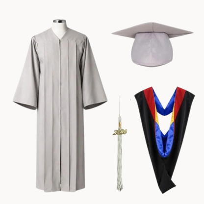 Classic Matte Gathered Bachelor Graduation Gown, Cap, Tassel & Hood Package