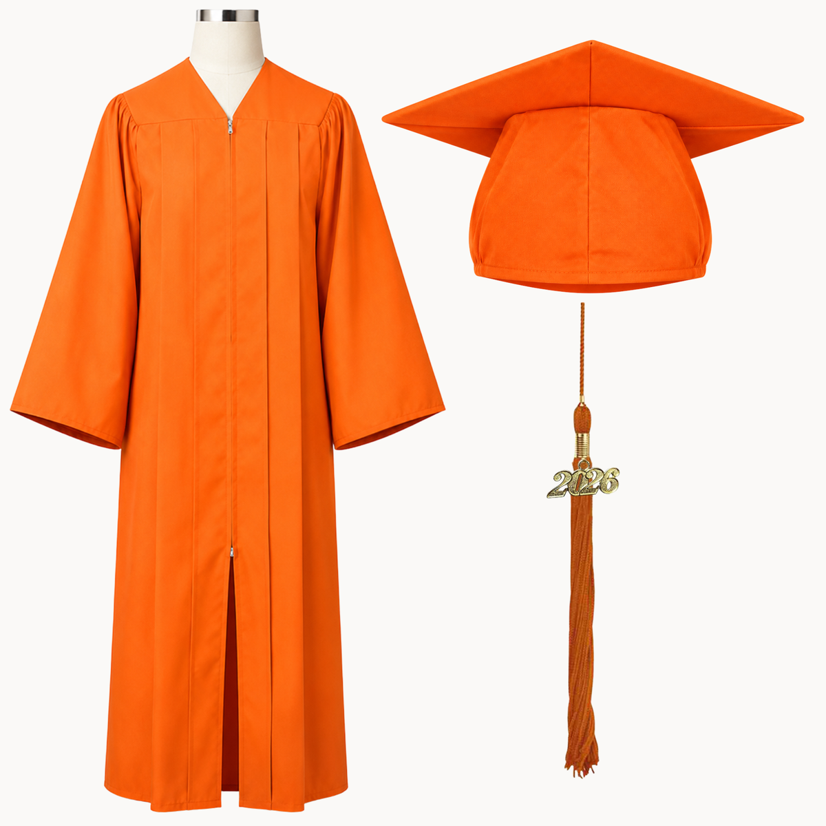 Classic Gathered Bachelor Graduation Gown, Cap & Tassel Package