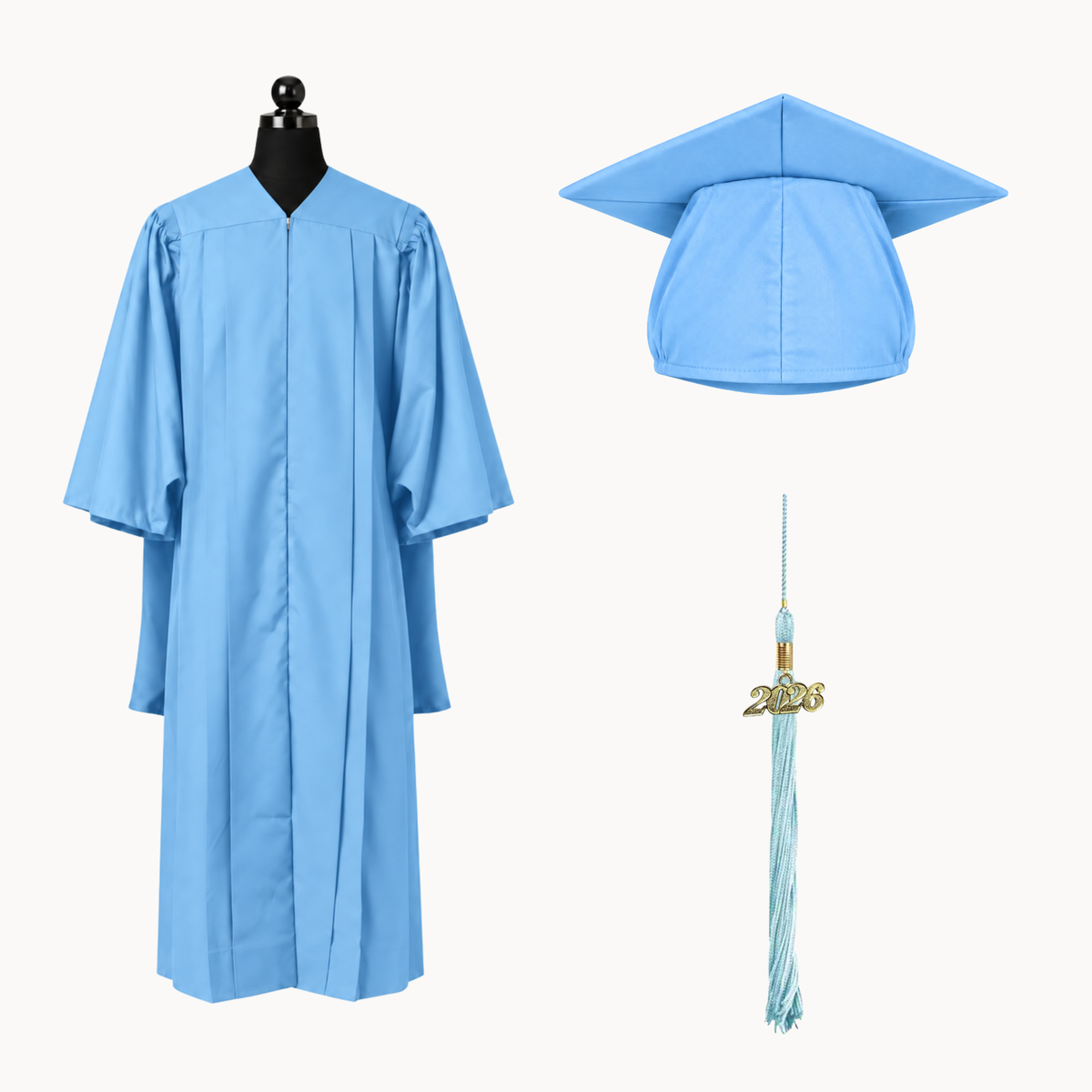 Premium Matte Fluted Master Graduation Gown, Cap & Tassel Package
