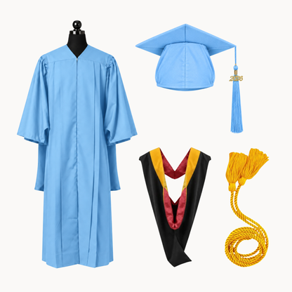 Premium Matte Fluted Master Graduation Package | Gown, Cap, Tassel, Hood & Honor Cord