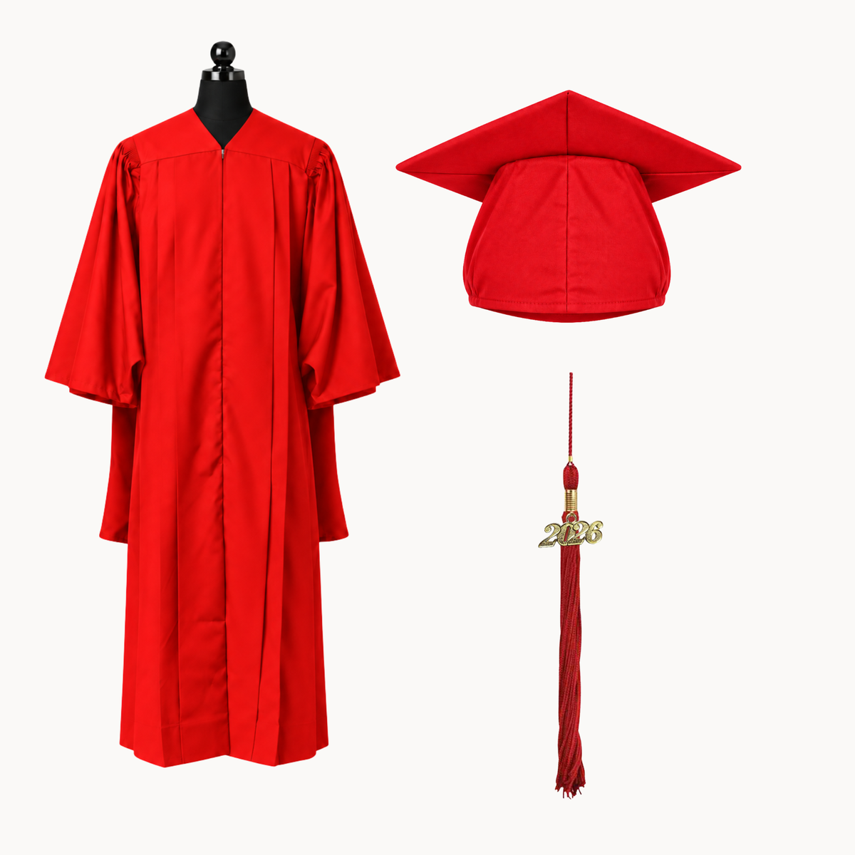 Premium Matte Fluted Master Graduation Gown, Cap & Tassel Package