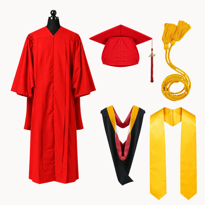 Premium Matte Fluted Master Graduation Package | Gown, Cap, Tassel, Hood, Stoles & Honor Cord