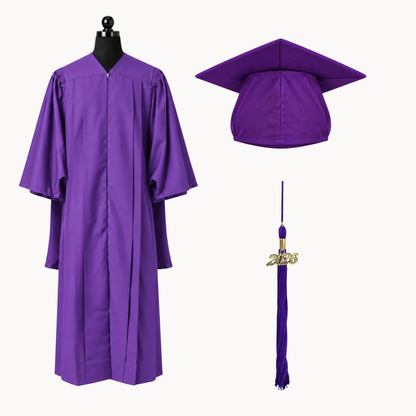 Premium Matte Fluted Master Graduation Gown, Cap & Tassel Package