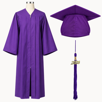Classic Gathered Bachelor Graduation Gown, Cap & Tassel Package