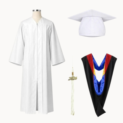 Classic Matte Gathered Bachelor Graduation Gown, Cap, Tassel & Hood Package