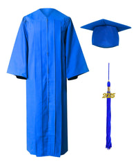Royal Blue High School Cap Tassel  and Gown Set Matte