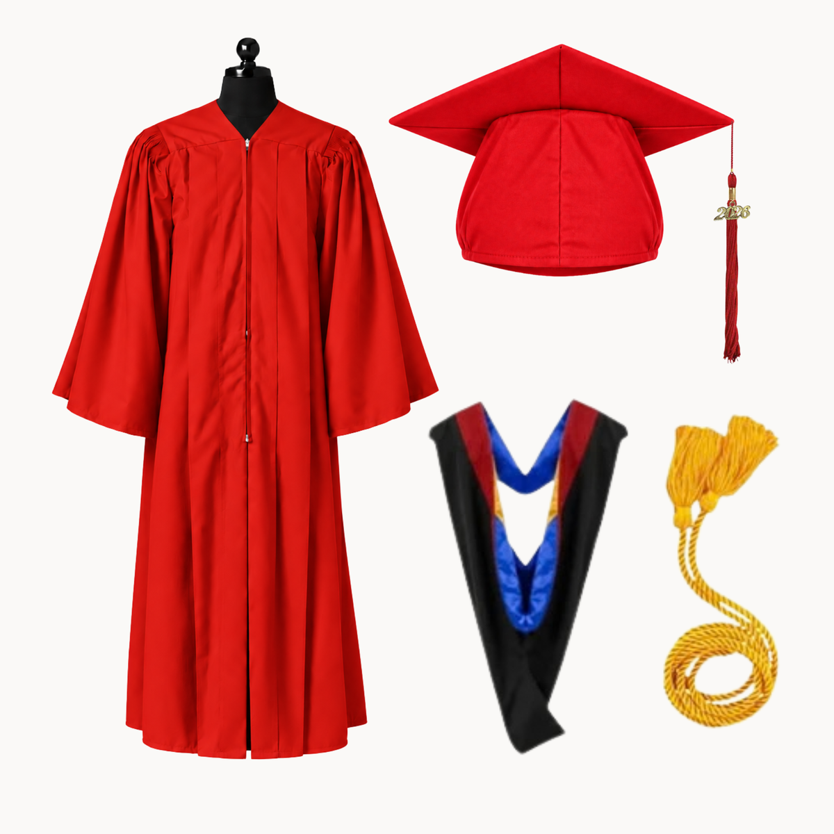 Premium Matte Fluted Bachelor Graduation Package | Gown, Cap, Tassel, Hood & Honor Cord