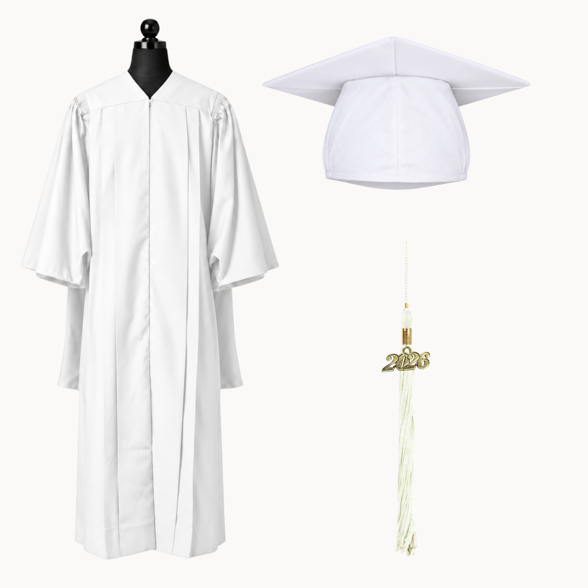 Premium Matte Fluted Master Graduation Gown, Cap & Tassel Package