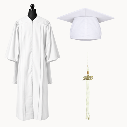 Premium Matte Fluted Master Graduation Gown, Cap & Tassel Package