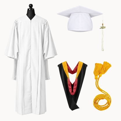 Premium Matte Fluted Master Graduation Package | Gown, Cap, Tassel, Hood & Honor Cord