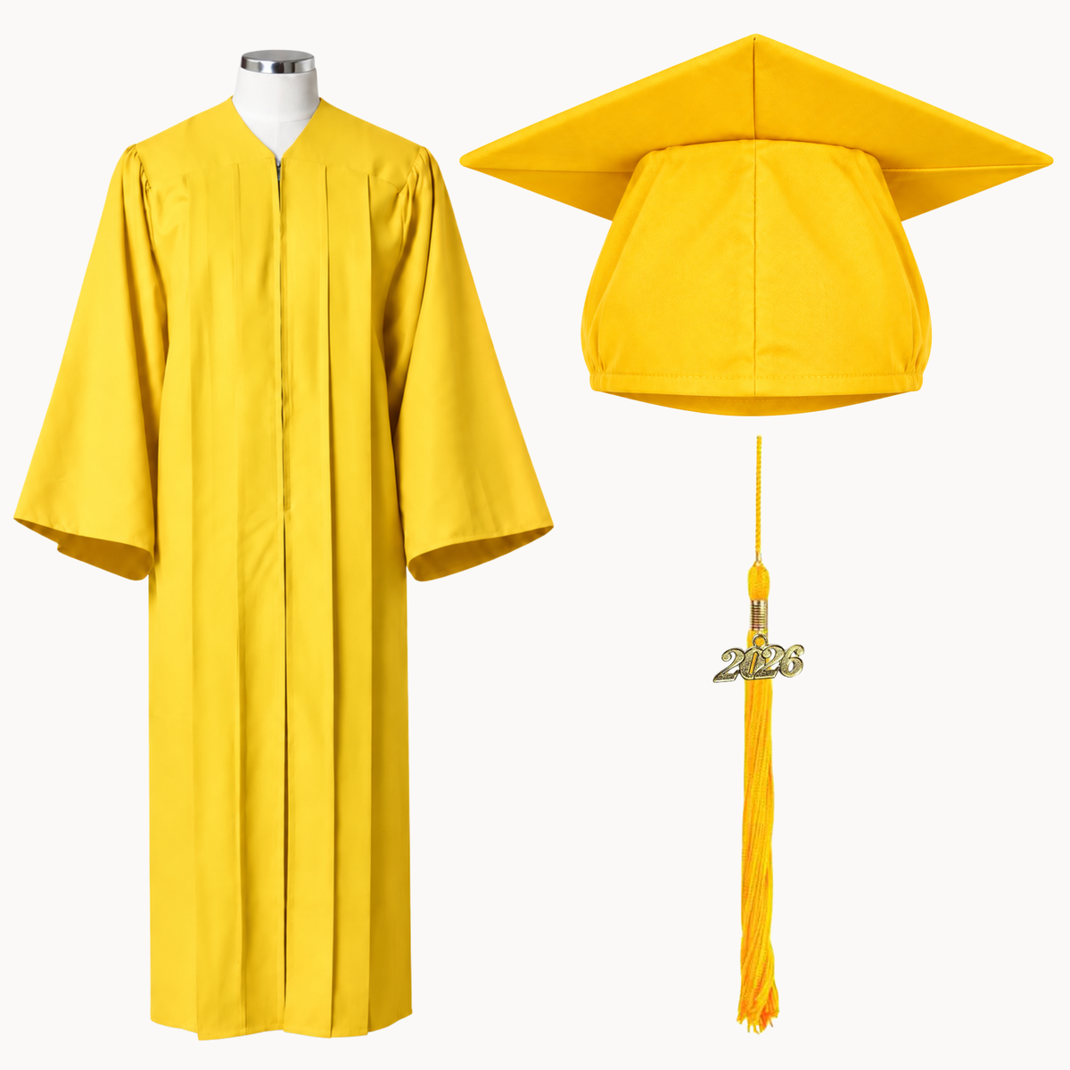 Classic Gathered Bachelor Graduation Gown, Cap & Tassel Package