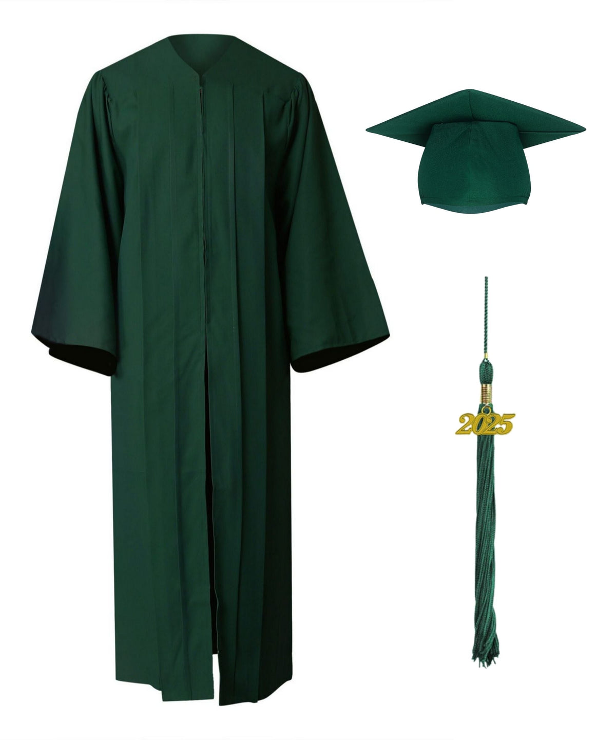Forest Green Matte Kindergarten Cap, Gown & Tassel Package