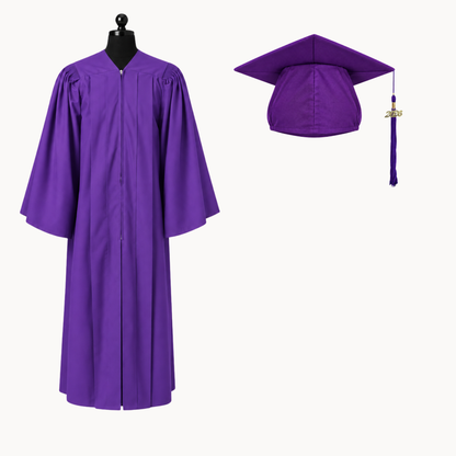 Premium Matte Fluted Bachelor Graduation Gown, Cap & Tassel
