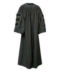 Super Deluxe Doctoral Academic Gown Only - Forest Green with Gold Piping
