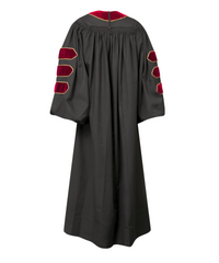 Super Deluxe Doctoral Gown Tam - Scarlet Trim with Gold Piping