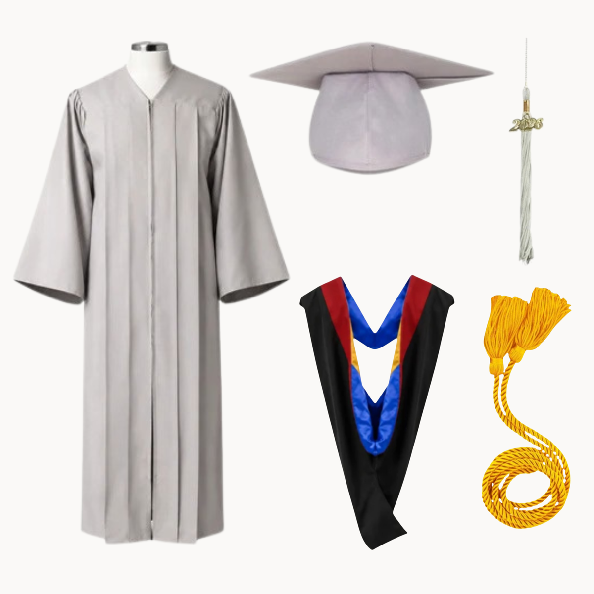 Classic Matte Gathered Bachelor Graduation Package | Gown, Cap, Tassel, Hood & Honor Cord