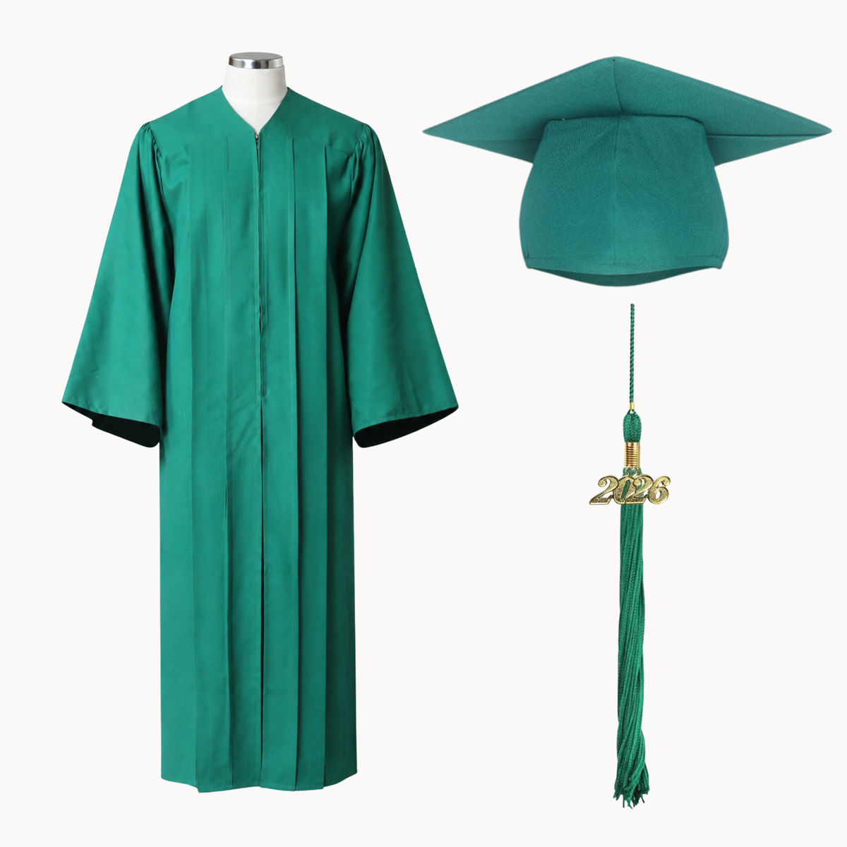 Classic Gathered Bachelor Graduation Gown, Cap & Tassel Package