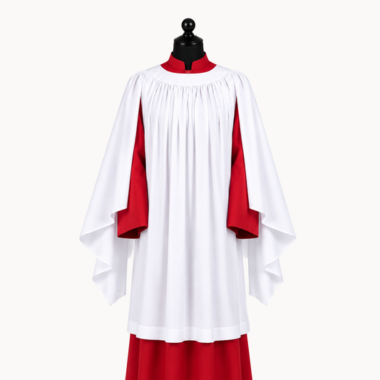 Premium Slit-Sleeve Surplice – White | Adults & Children | Church Choir & Clergy Vestment