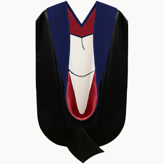 Phd Hood Dark Blue Velvet - Red & White